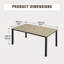 Rectangular Metal Outdoor Dining Table With Umbrella Hole , 96.5cm W 152.6cm D