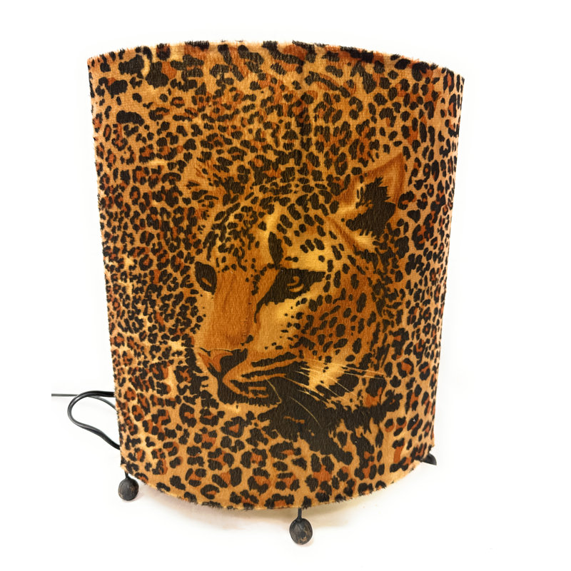 Lampe de table à imprimé léopard