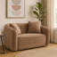 Causeuse Keina, 2 coussins décoratifs, chenille brun doux moderne, 57 po-111577760