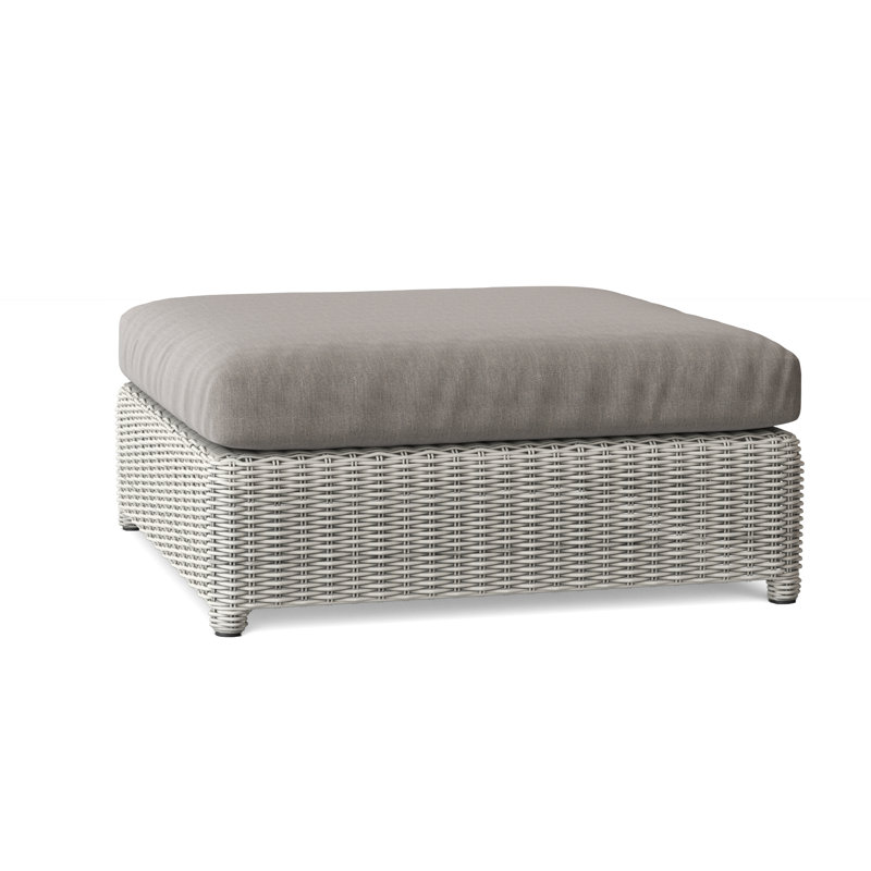 Sag Harbor Outdoor Ottoman, Demo Putty, Sag Harbor Classic White