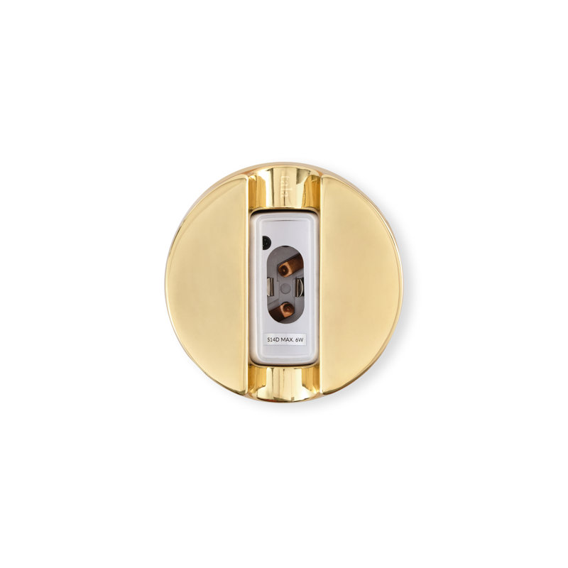 Kilter Wall Light Dark Grey IP44, Brass