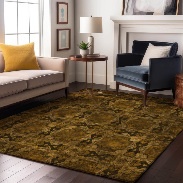 Premium Machine Washable Cerrito AMF564 Chocolate Rug