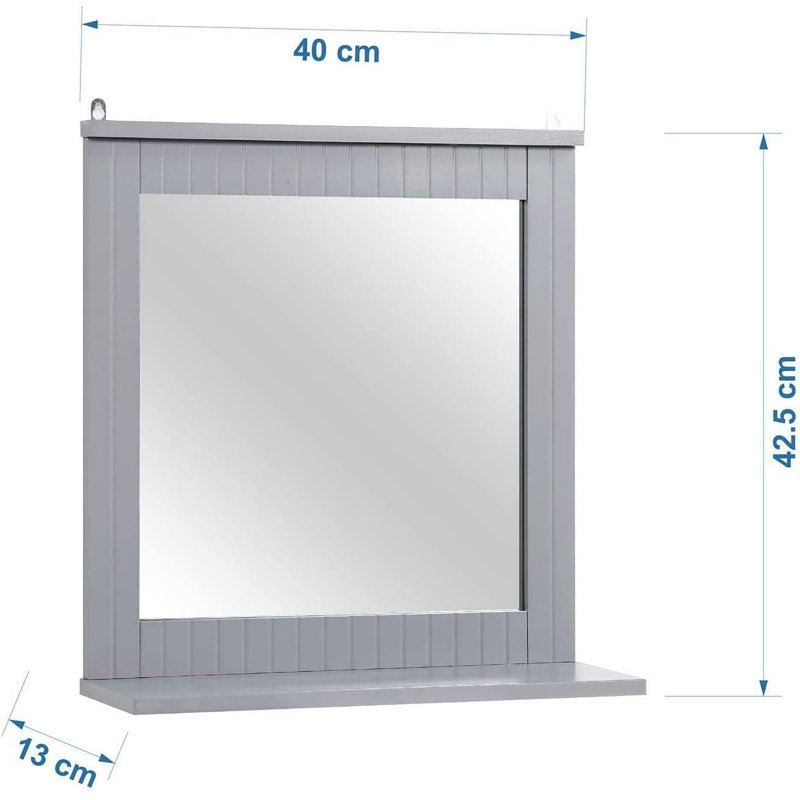 Ganit Flat Wall Mirror with Shelves