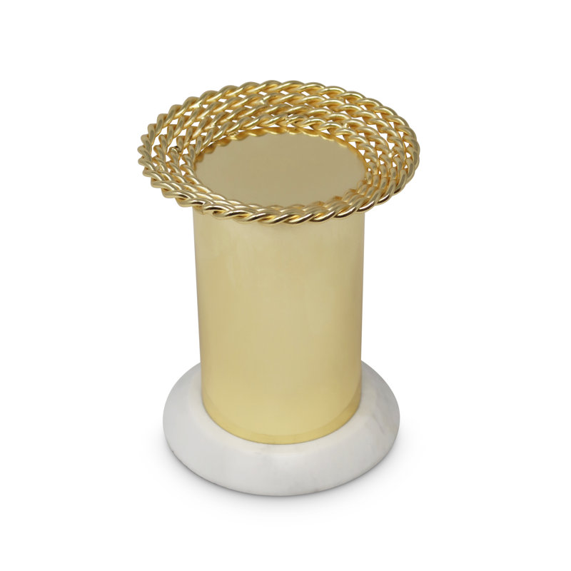 4.5'' White Marble Tabletop Candlestick