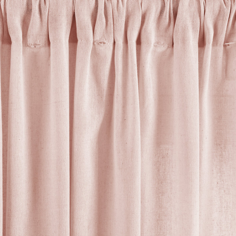 Cotton Blend Semi Sheer Curtain Single Panel, Blush, 52"W x 84"L