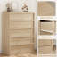 Commode 5 tiroirs pour la chambre à coucher, commode haute 5 tiroirs moderne avec rangement pour grands tiroirs, organisateur de commode en bois pour le salon, la chambre de bébé, le vestibule