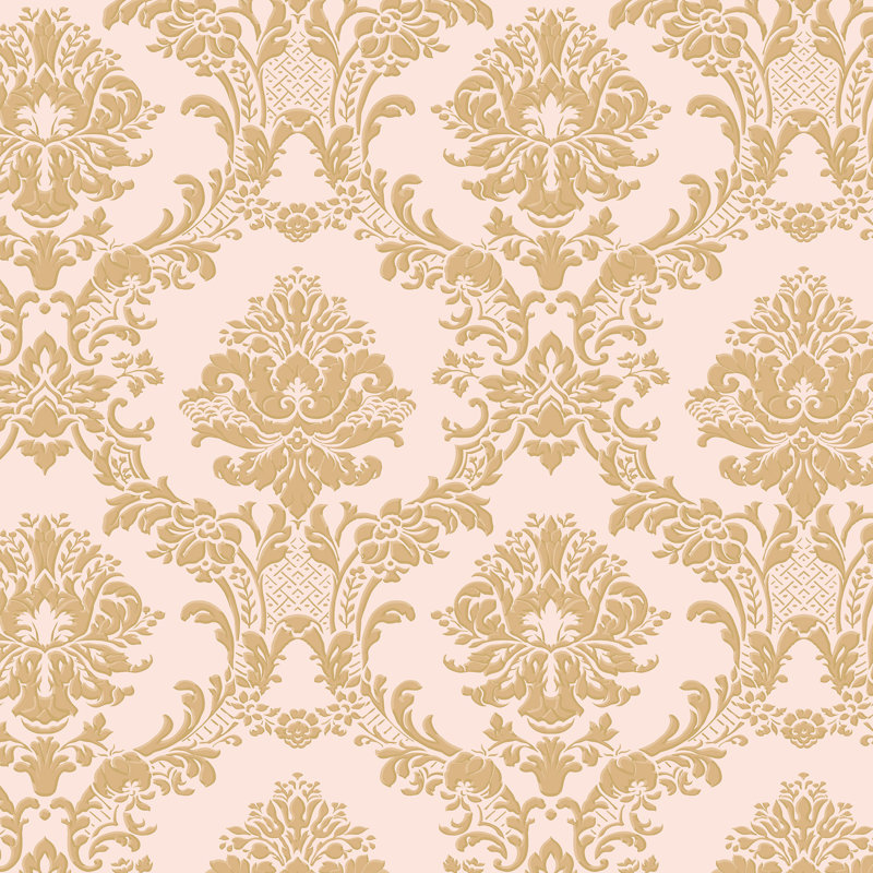 In Reg Classic Damask, Pink/Gold