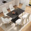 Table de bout contemporaine en pierre artificielle à bord droit avec pieds en métal-1987160110-1987160104-1987160111