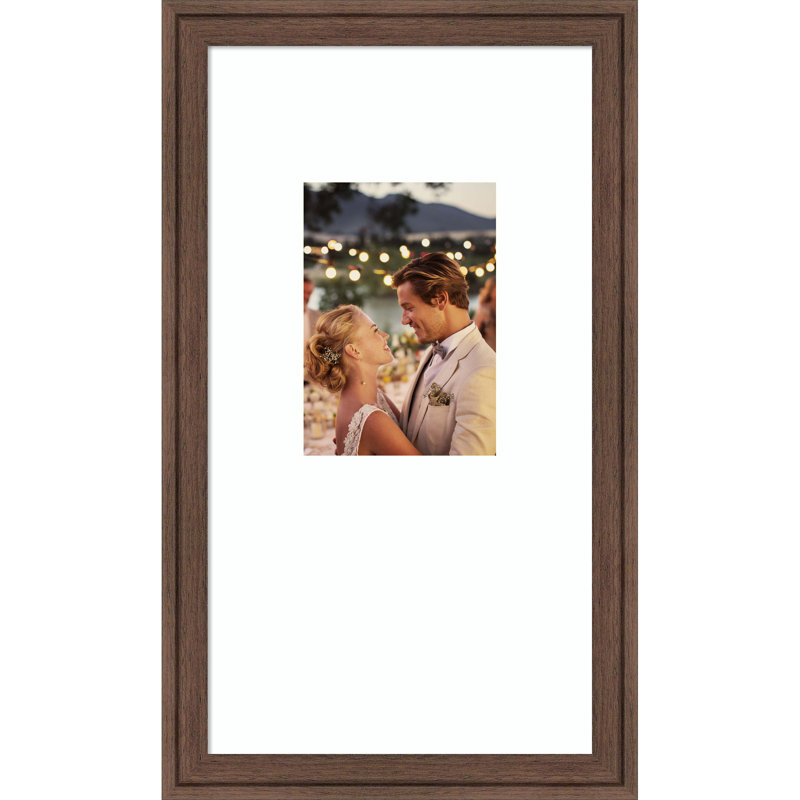 Florence Picture Frame, Florence Medium Brown, 10x18 Matted to 5x7