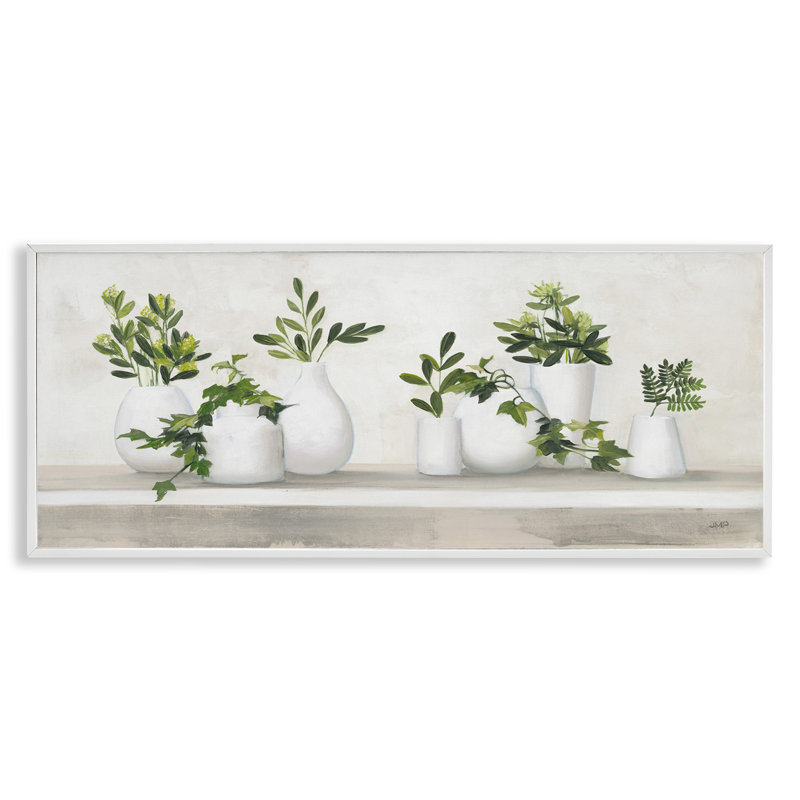 Plantes traditionnelles en pot dans un vase blanc Botanicals - Peinture, H 10 po x l 24 po