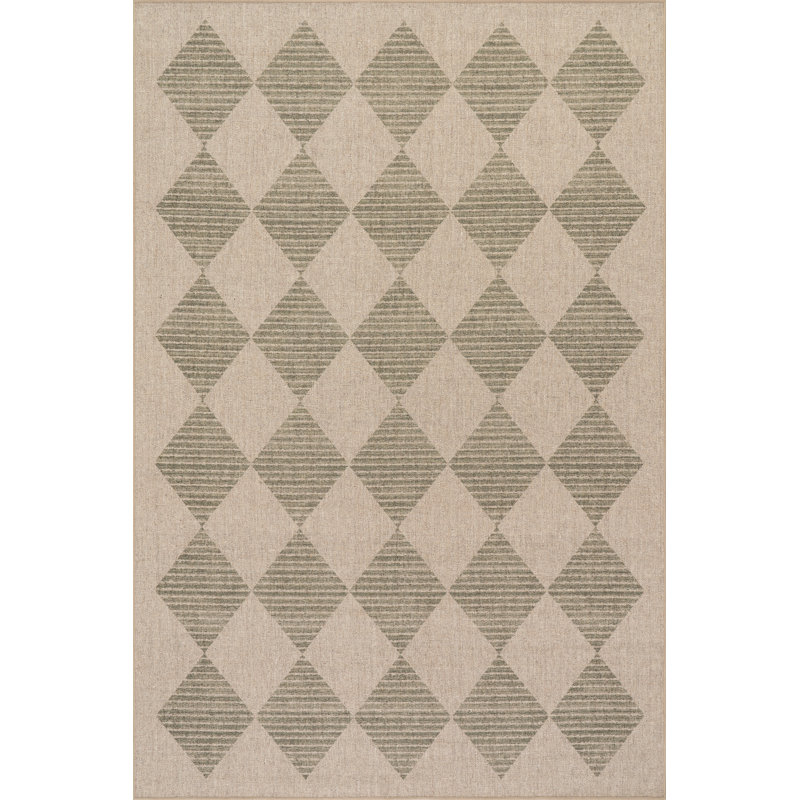 Tapis lavable Evrina, Rectangle de 5 pi x 8 pi, Vert