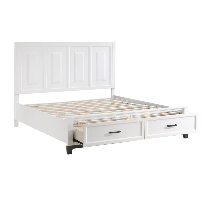 Lit plateforme très grand californien blanc avec tiroirs de rangement et meubles de chambre à coucher en bois 1pc