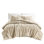 King Ultrasoft Faux Fur Ribbed Comforter With 2 Shams In Taupe, Fluffy Design, Fill For Warmth
