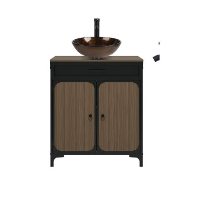 Meuble-lavabo sur pied simple 30 po avec comptoir en bois manufacturé avec lavabo et robinet