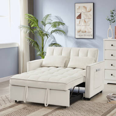 Chillax 51.97 Square Arm Convertible Loveseat Jahnke