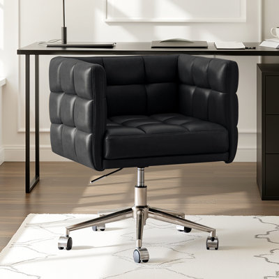 Grace Modern Swivel Simple Assembly Office Chair with Squared Silhouette by Mercer41