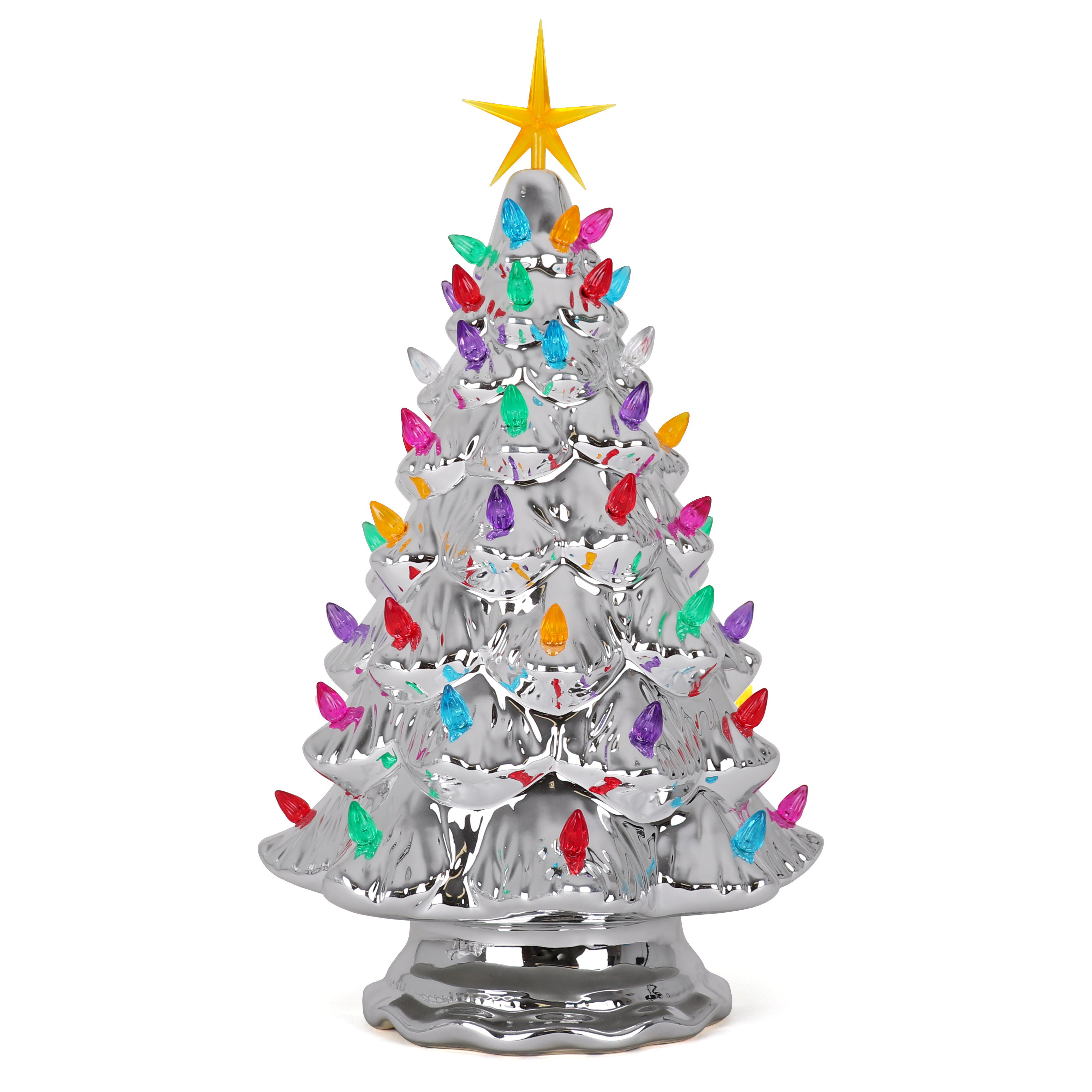 The Holiday Aisle® 15.5" Ceramic Christmas Tree - Inspired Vintage Christmas Tree - Light Up Tree & Reviews | Wayfair