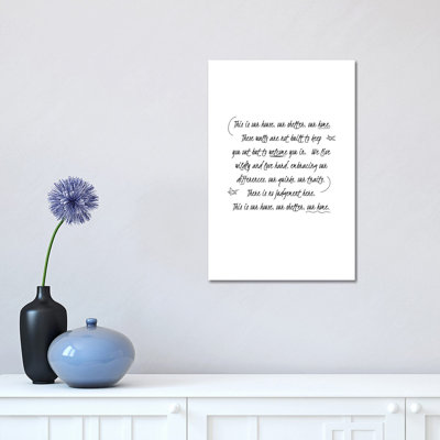 «Our Home» par The Native State - Art textuel sur toile tendue