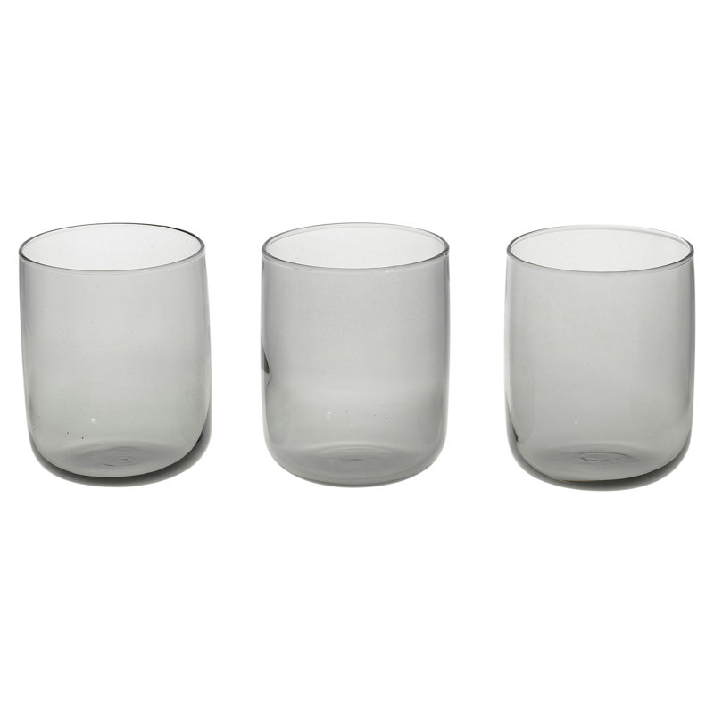 Modern Drinking Coloured Glasses Water Dining Juice Tumbler 280ml, 12, 280ml, Grey