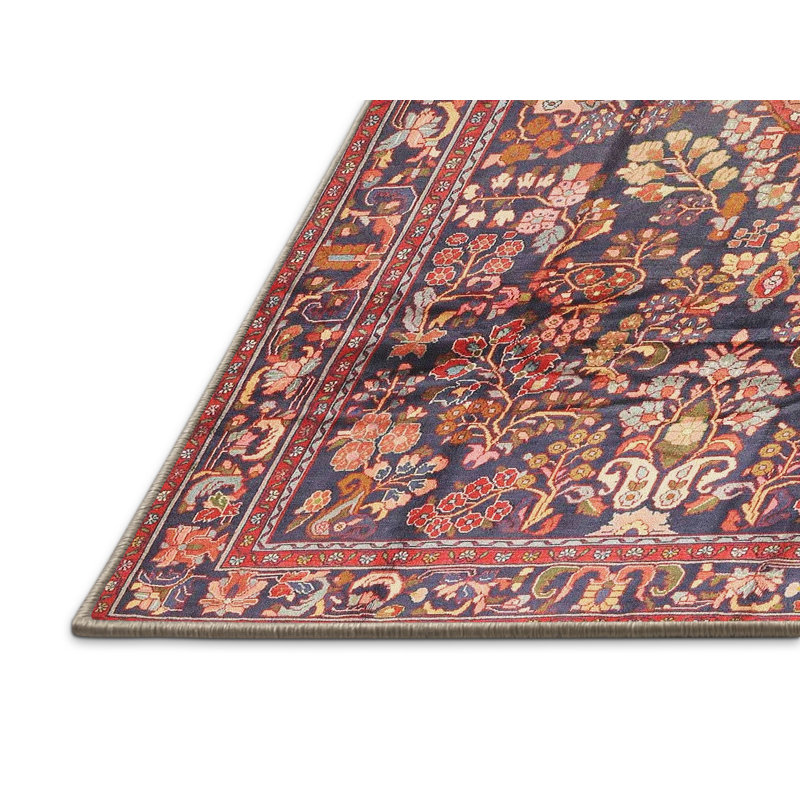 Tapis traditionnel mehroon/noir/crème, Rectangle 3 pi x 5 pi