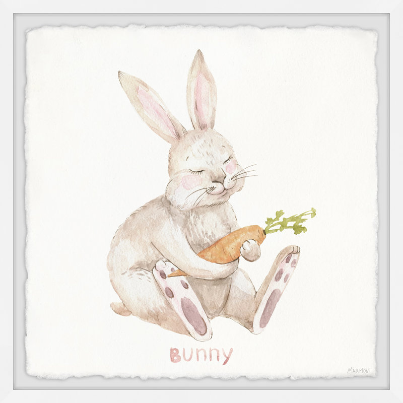 'Bunny Loves Carrots' Framed Print, 32'' H x 32'' W x 1.5'' D