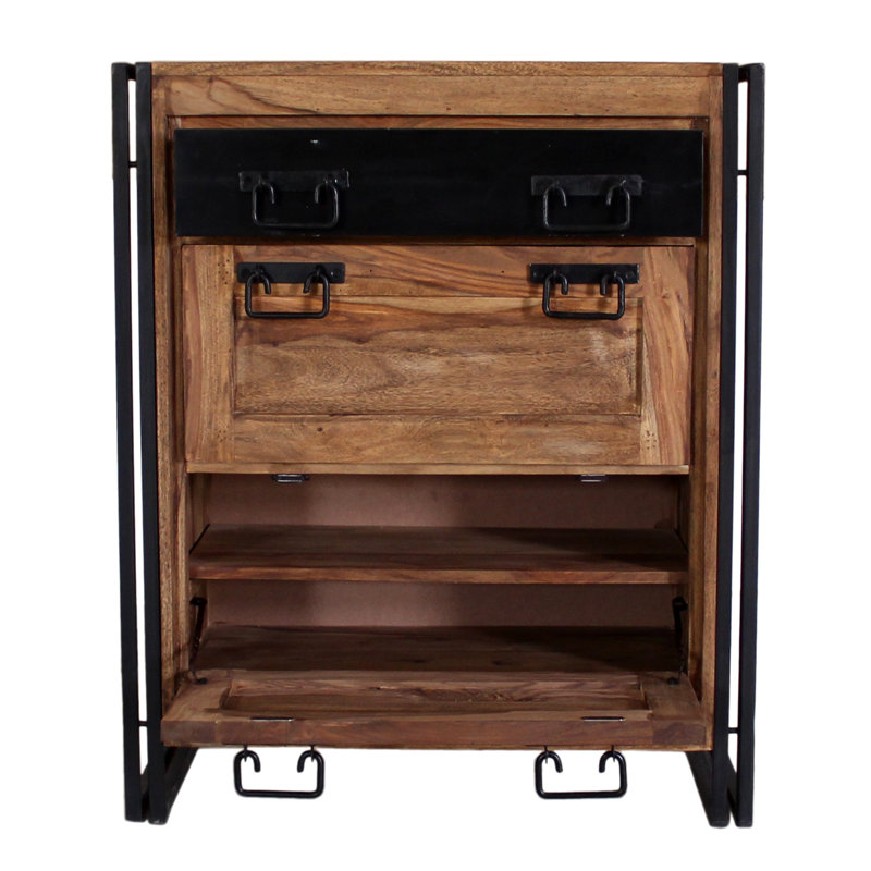 Lehoux 12 Pair Solid Wood Shoe Storage Cabinet