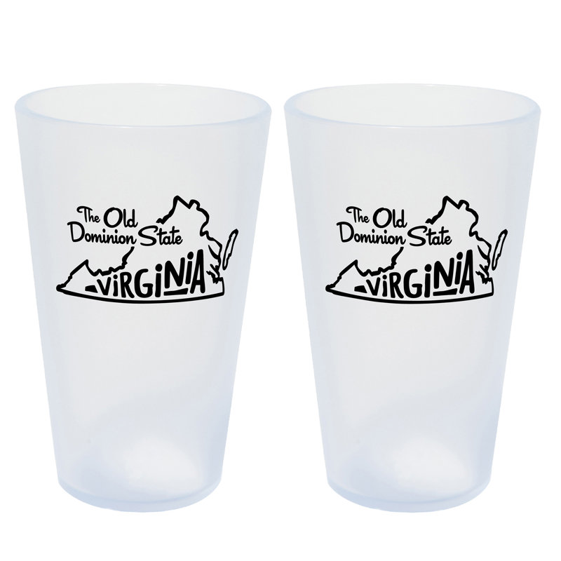 Silipint: Verres State Pint 16 oz: paquet de 2 - Virginia - tasses en silicone glaçons, incassables