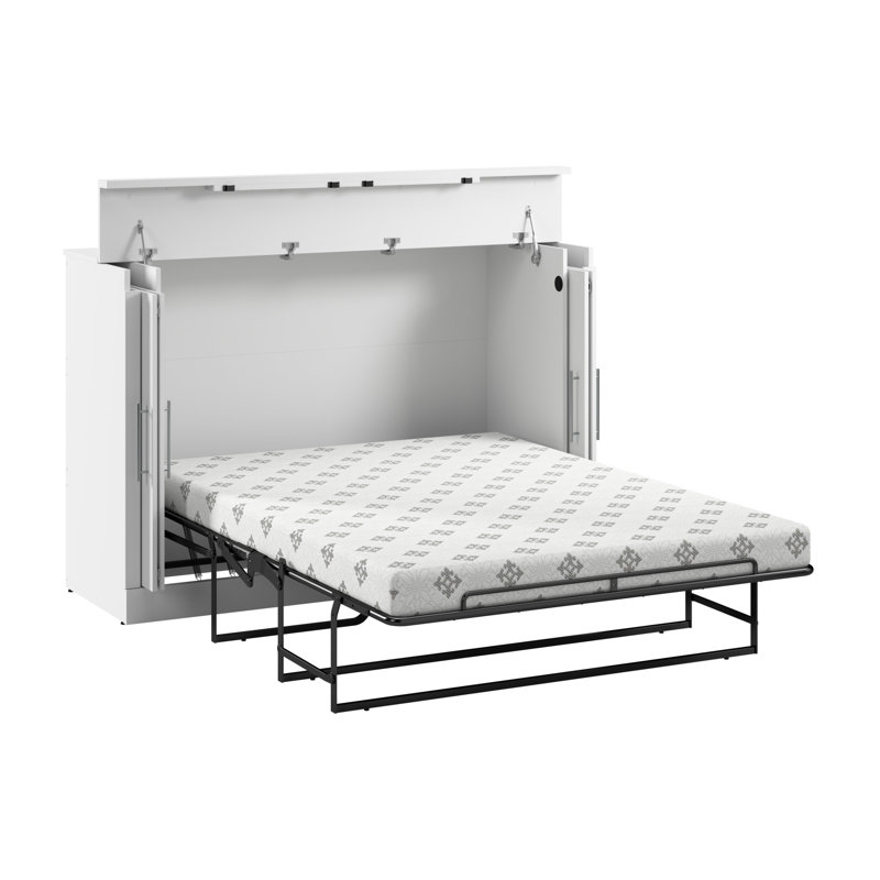 Murphy Cabinet Bed With Mattress, Full, White