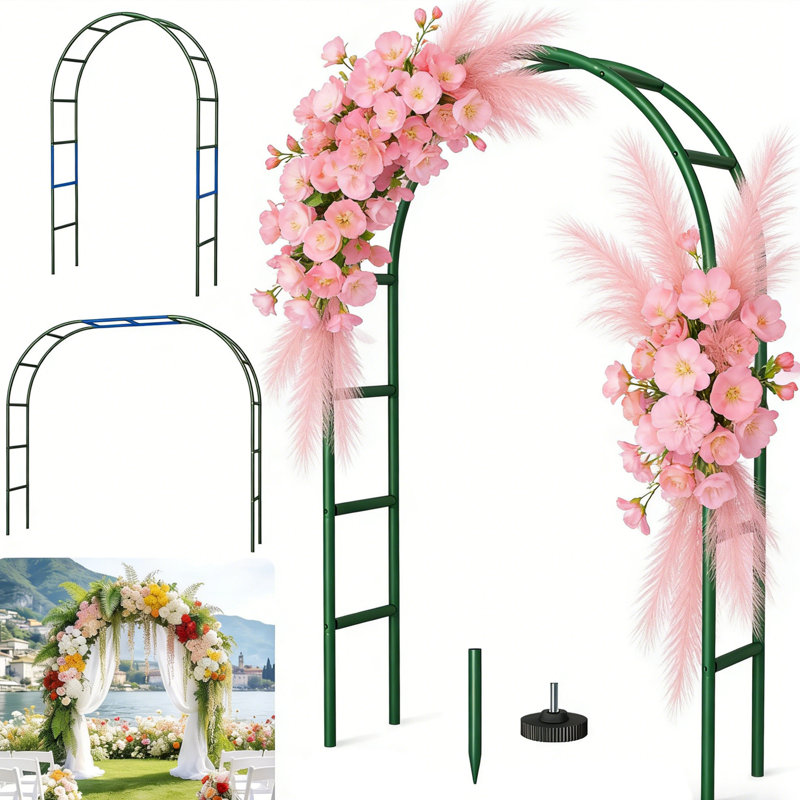 Arche de jardin en métal de 8 pieds - décor de fête intérieur / extérieur, décorations pour les anniversaires, les mariages, les diplômes et Noël