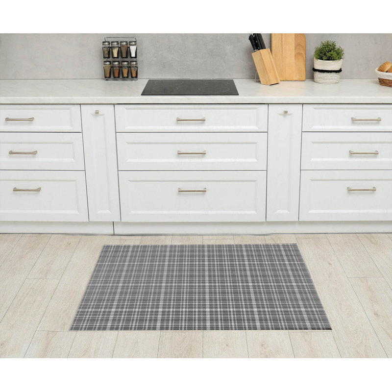 Tapis de cuisine Rocky Tartan, Gris anthracite, Rectangulaire 2 pi x 3 pi