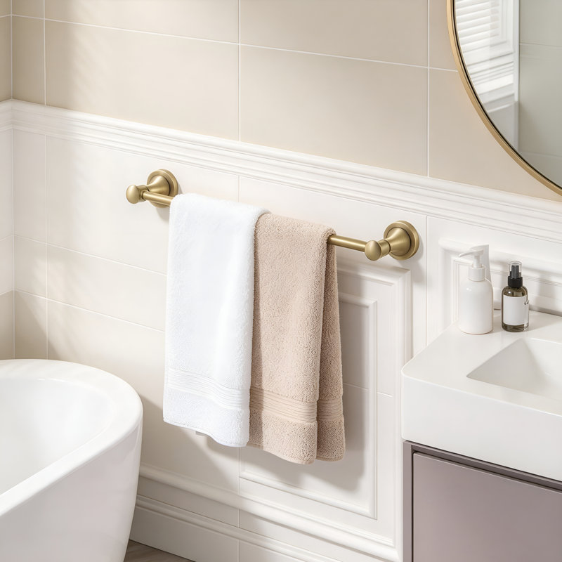24.7 " Stainless Steel Wall Mounted Towel Bar, AntiqueBrass