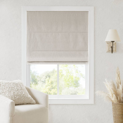 Quincy Linen Blackout Cordless Single 27x64" Roman Shade