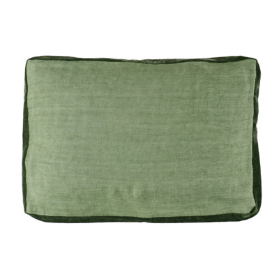 Alpha Green Borders Linen Cushion