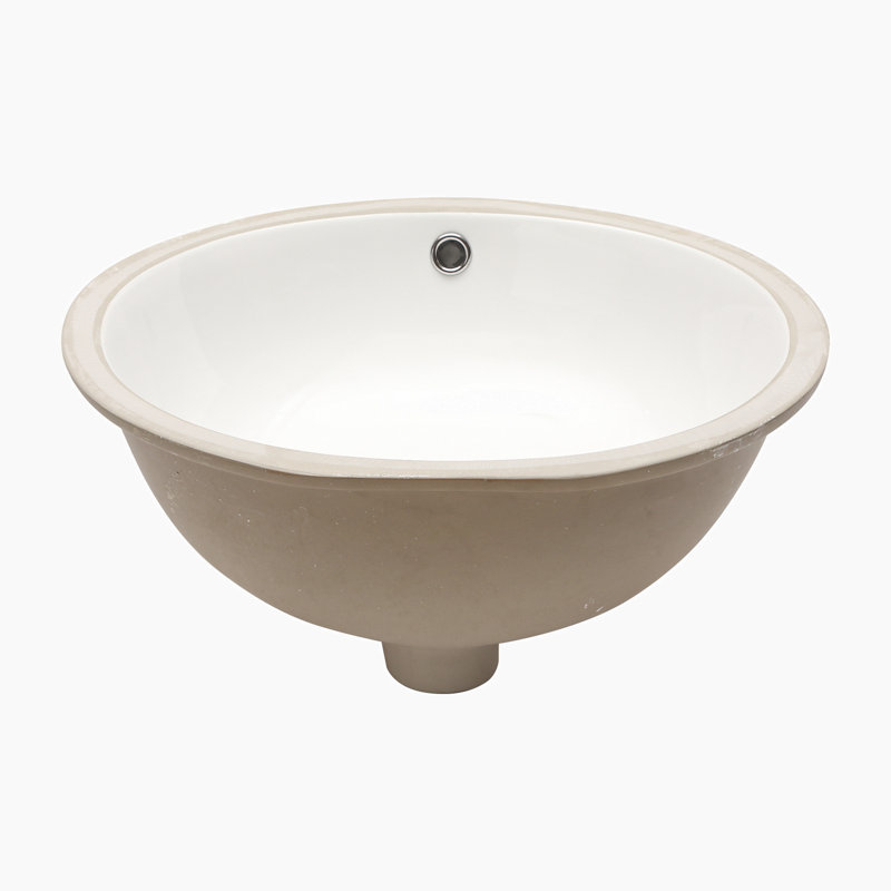 Lavabo de salle de bain ovale encastré en céramique blanche 16 "avec trop-plein Hewei