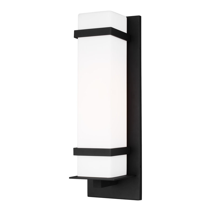Grande lanterne murale d'extérieur à une lumière Alban de Génération Éclairage , Non, Noir, H 24,63 po x l 8 po x P 6,75 po