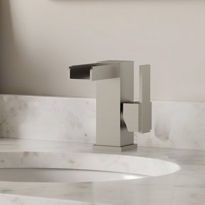 Waterfall Single Hole Bathroom Faucet, Single Handle Sink Faucet with Drain Assembly