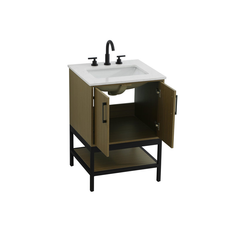 Meuble-lavabo simple 24 po, Brun châtaigne