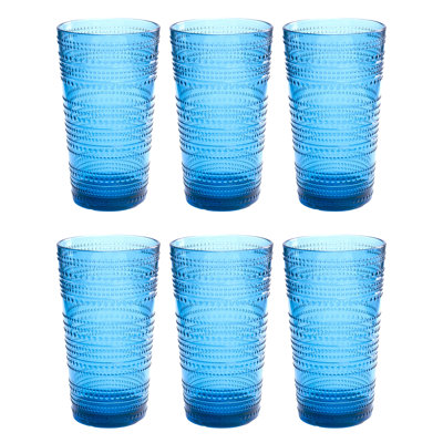 Chaplin Beaded Acrylic Drinking Glass - Cobalt Blue - 16 oz