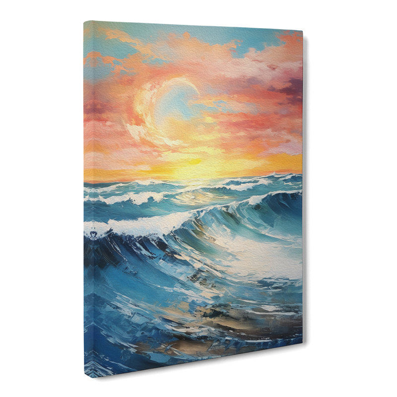 Seascape Tachisme Art - Wrapped Canvas, 50cm H x 35cm W x 3cm D