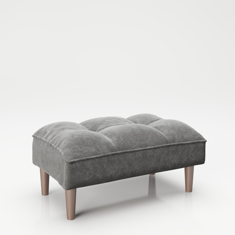 Scarlett 88cm Wide Tufted Rectangle Solid Colour Cocktail Ottoman, Grey/Brown/Blue