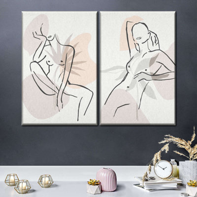 Portrait de femme, 2 lignes sur toile