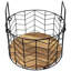 Paniers gigognes ronds en fer avec base en bois naturel - 14 po - ensemble de 3