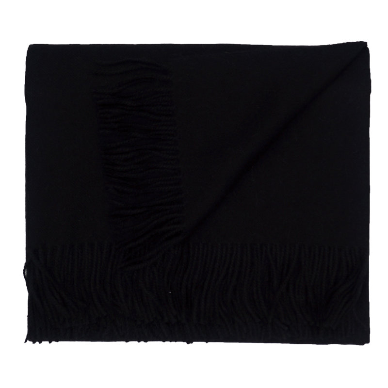 Hand Woven Throw Blanket, Midnight Black