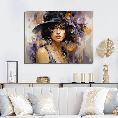 Woman In Purple Woman In The 50S I - Fashion Wall Art