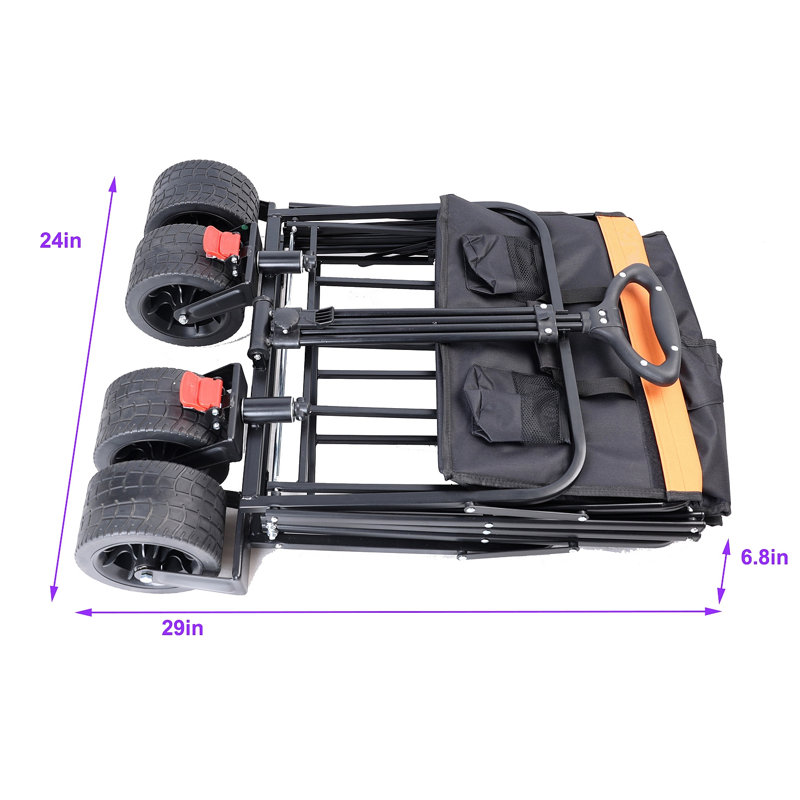 Chariot pliant de grande capacité avec chariot extensible, H 3,44 pi x l 4,75 pi x P 2,07 pi