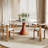 Farmhouse Glossy Sintered Stone Round Dining Table With Removable Lazy Susan Solid Wood Pedestal Base-1392210233-1392210230