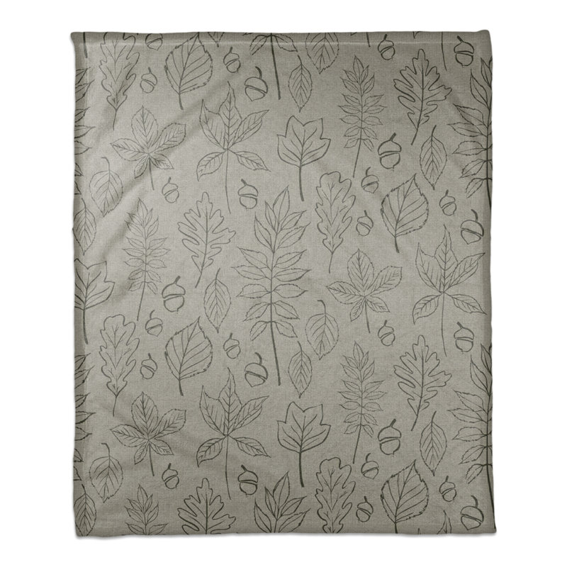 Jeté à motif de feuilles, Vert