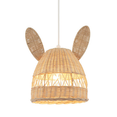 28cm H Rattan Novelty Pendant Shade ( No Direct Attachment Method ) in Brown