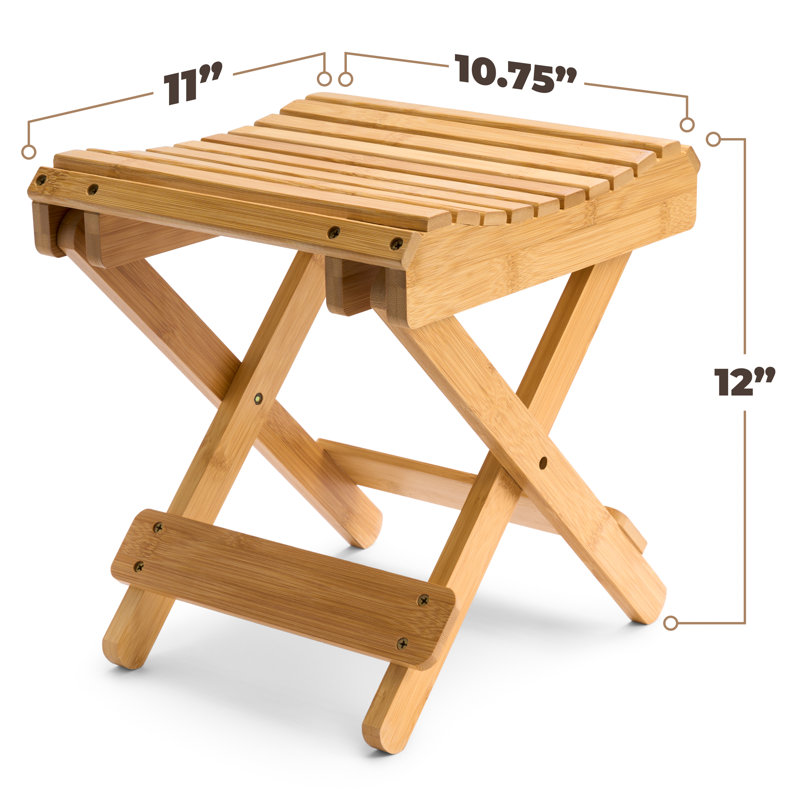 Sorbus Bamboo Folding Step Stool Bench, Bamboo, Bamboo