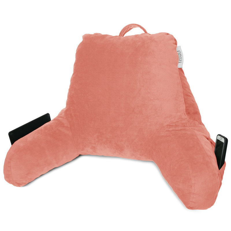 Nestl Reading Back Pillow For Reading & Bed Rest, 17" H x 31" W x 12" D, Misty Rose